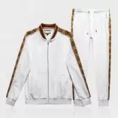gucci 2 piece tracksuit agasalho gold gg white
